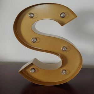 PRICE DROP - Gold "S" Marquee Light